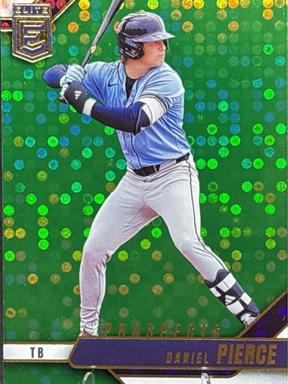 Panini Elite Daniel Pierce Prospects Baseball Trading Card - Green Shimmer Prizm